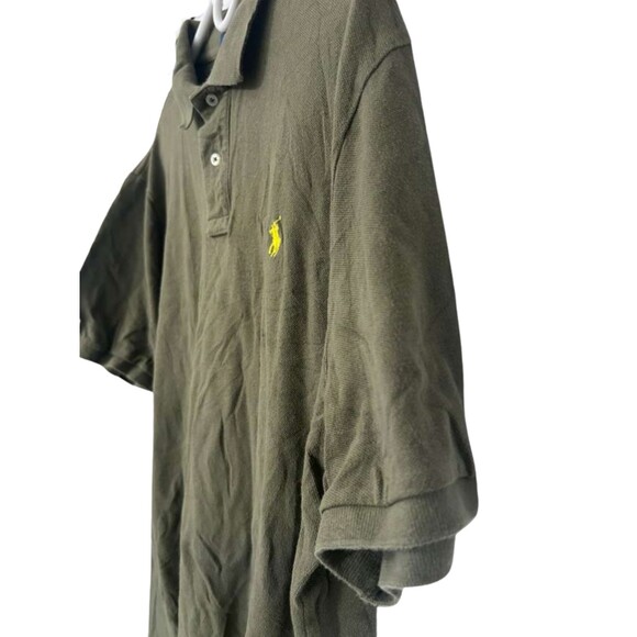 Polo Ralph Lauren Iconic Mesh Polo Shirt Mens XXL Olive Green Short Sleeves - Picture 5 of 7